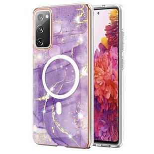 For Samsung Galaxy S20 FE 5G&4G / S20 Lite / S20 Fan Edition Marble Pattern Dual-side IMD Magsafe TPU Phone Case(Purple 002)