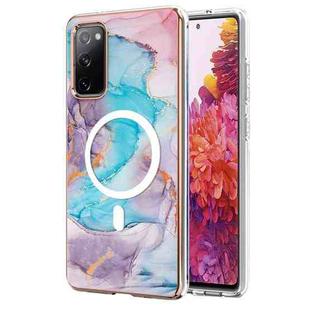 For Samsung Galaxy S20 FE 5G&4G / S20 Lite / S20 Fan Edition Marble Pattern Dual-side IMD Magsafe TPU Phone Case(Blue Marble)