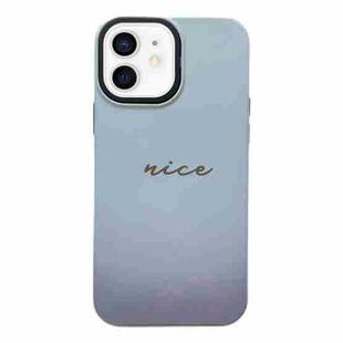 For iPhone 12 2 in 1 PC + TPU Shockproof Phone Case(Gradient Light Blue)