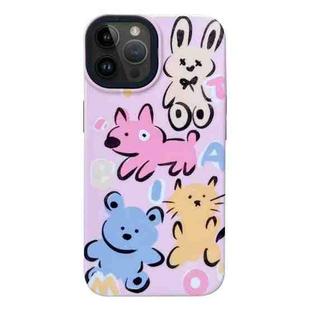 For iPhone 13 Pro Max 2 in 1 PC + TPU Shockproof Phone Case(Animal Home Pink)