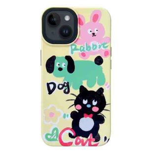 For iPhone 14 2 in 1 PC + TPU Shockproof Phone Case(Animal Home Yellow)