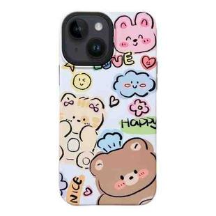 For iPhone 14 2 in 1 PC + TPU Shockproof Phone Case(Bear)