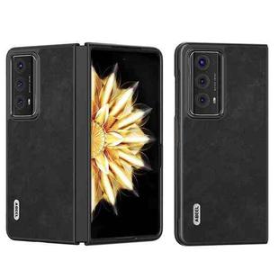 For Honor Magic V2 ABEEL Morocco Texture PU Phone Case(Black)