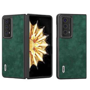 For Honor Magic V2 ABEEL Morocco Texture PU Phone Case(Green)