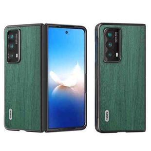 For Honor Magic VS2 ABEEL Wood Texture PU Phone Case(Green)