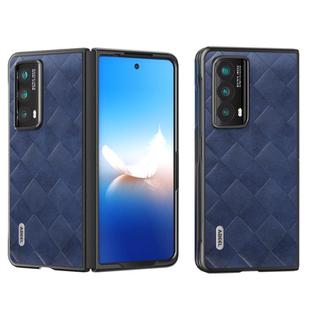 For Honor Magic VS2 ABEEL Weave Plaid PU Phone Case(Blue)