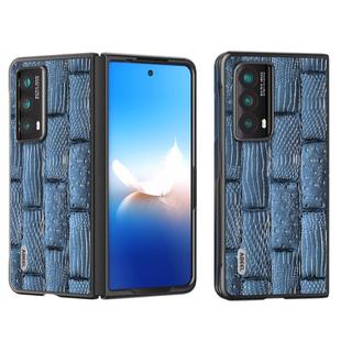 For Honor Magic VS2 ABEEL Genuine Leather Mahjong Pattern Black Edge Phone Case(Blue)