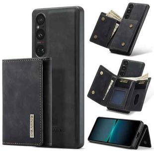 For Sony Xperia 1 V DG.MING M1 Series 3-Fold Multi Card Wallet + Magnetic Phone Case(Black)