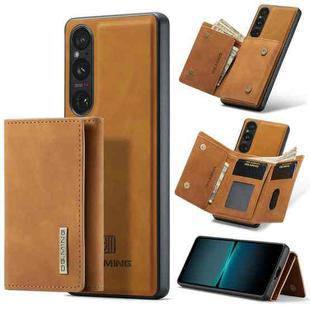 For Sony Xperia 1 V DG.MING M1 Series 3-Fold Multi Card Wallet + Magnetic Phone Case(Brown)