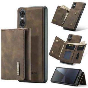 For Sony Xperia 10 VI DG.MING M1 Series 3-Fold Multi Card Wallet + Magnetic Phone Case(Coffee)