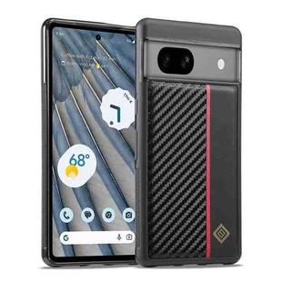For Google Pixel 7A LC.IMEEKE 3 in 1 Carbon Fiber Texture Shockproof Phone Case(Black)