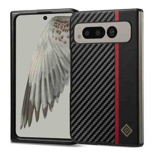 For Google Pixel Fold LC.IMEEKE 3 in 1 Carbon Fiber Texture Shockproof Phone Case(Black)