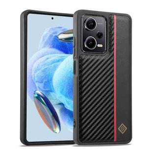 For Xiaomi Redmi Note 12 Pro 5G LC.IMEEKE 3 in 1 Carbon Fiber Texture Shockproof Phone Case(Black)