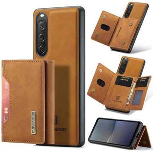 For Sony Xperia 10 V DG.MING M2 Series 3-Fold Multi Card Bag + Magnetic Phone Case(Brown)