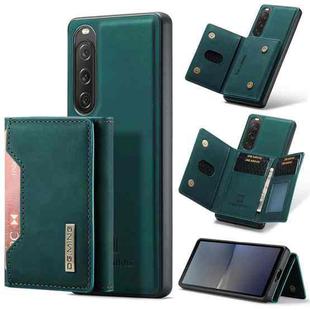 For Sony Xperia 10 V DG.MING M2 Series 3-Fold Multi Card Bag + Magnetic Phone Case(Green)