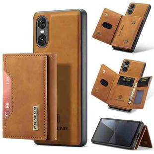 For Sony Xperia 10 VI DG.MING M2 Series 3-Fold Multi Card Bag + Magnetic Phone Case(Brown)