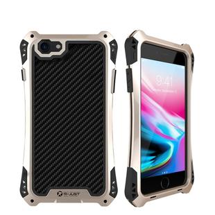 For iPhone 8 R-JUST AMIRA Shockproof Dustproof Waterproof Metal Protective Case(Black Gold)