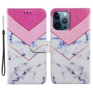 For iPhone 15 Pro Max Colored Drawing Leather Phone Case(Smoke Marble)