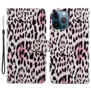 For iPhone 15 Pro Max Colored Drawing Leather Phone Case(Leopard)