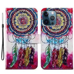 For iPhone 15 Pro Max Colored Drawing Leather Phone Case(Dreamcatcher)