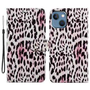 For iPhone 15 Plus Colored Drawing Leather Phone Case(Leopard)