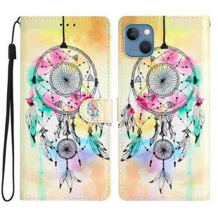 For iPhone 15 Colored Drawing Leather Phone Case(Dream Catcher)