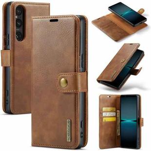 For Sony Xperia 1 V DG.MING Crazy Horse Texture Detachable Magnetic Leather Phone Case(Brown)