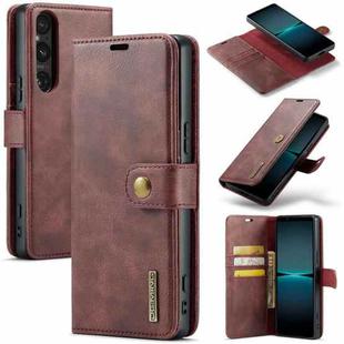 For Sony Xperia 1 V DG.MING Crazy Horse Texture Detachable Magnetic Leather Phone Case(Red)