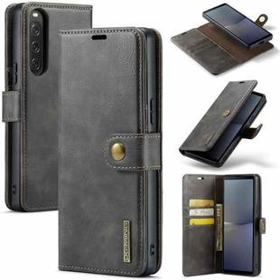 For Sony Xperia 10 V DG.MING Crazy Horse Texture Detachable Magnetic Leather Phone Case(Grey)
