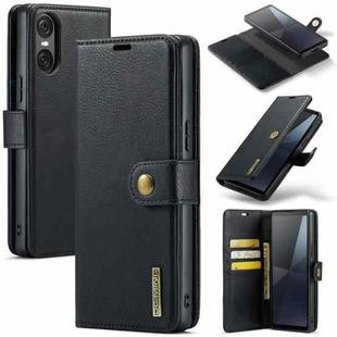 For Sony Xperia 10 VI DG.MING Crazy Horse Texture Detachable Magnetic Leather Phone Case(Black)