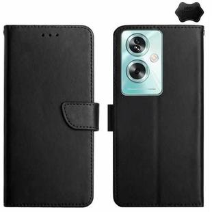 For OPPO Reno11 F 5G/F25 Pro 5G HT02 Genuine Leather Fingerprint-proof Flip Phone Case(Black)