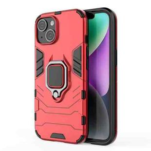 For iPhone 15 Shockproof PC + TPU Holder Phone Case(Red)