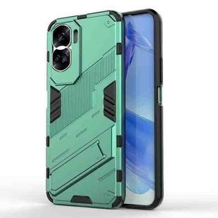 For Honor 90 Lite 5G Global Punk Armor 2 in 1 PC + TPU Phone Case with Holder(Green)