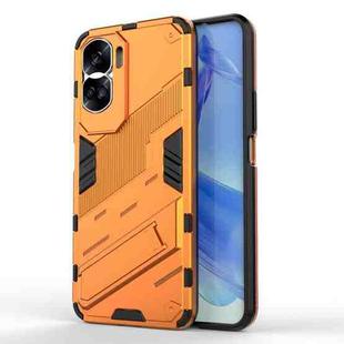 For Honor 90 Lite 5G Global Punk Armor 2 in 1 PC + TPU Phone Case with Holder(Orange)