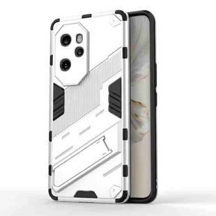 For Honor 100 Pro 5G Punk Armor 2 in 1 PC + TPU Phone Case with Holder(White)