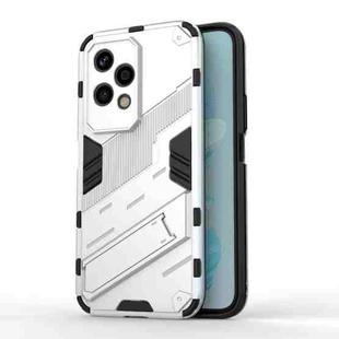 For Honor 200 Lite 5G Global Punk Armor 2 in 1 PC + TPU Phone Case with Holder(White)