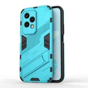 For Honor 200 Lite Global Punk Armor 2 in 1 PC + TPU Phone Case with Holder(Blue)