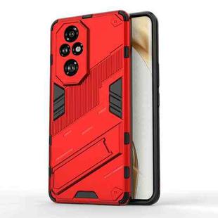 For Honor 200 Pro Punk Armor 2 in 1 PC + TPU Phone Case with Holder(Red)