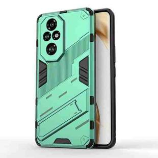 For Honor 200 Pro Punk Armor 2 in 1 PC + TPU Phone Case with Holder(Green)