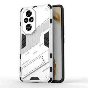 For Honor 200 Pro Punk Armor 2 in 1 PC + TPU Phone Case with Holder(White)