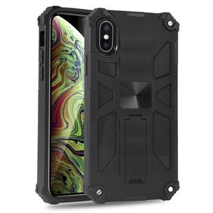 For iPhone X / XS Shockproof TPU + PC Magnetic Protective Case with Holder(Black)