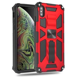 For iPhone XS Max Shockproof TPU + PC Magnetic Protective Case with Holder(Red)