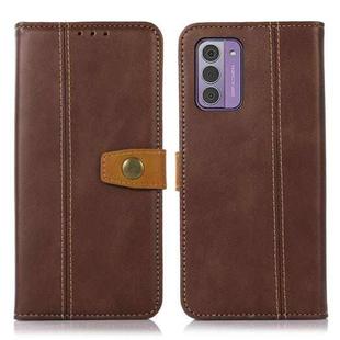 For Nokia G42 5G Stitching Thread Calf Texture Leather Phone Case(Coffee)