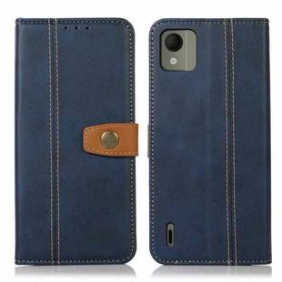 For Nokia C110 4G Stitching Thread Calf Texture Leather Phone Case(Blue)