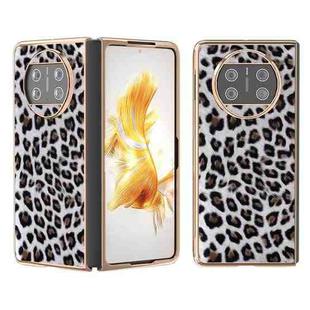 For Huawei Mate X3 Nano Plating Leopard Print Phone Case(Silver)