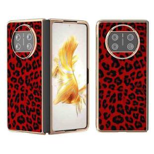 For Huawei Mate X3 Nano Plating Leopard Print Phone Case(Red)