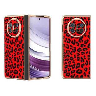 For Huawei Mate X5 Nano Plating Leopard Print Phone Case(Red)