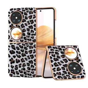 For Huawei Pocket 2 Nano Plating Leopard Print Phone Case(Silver)