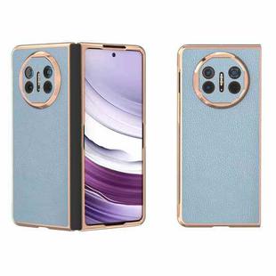 For Huawei Mate X5 Genuine Leather Mino Series Nano Plating Phone Case(Blue)