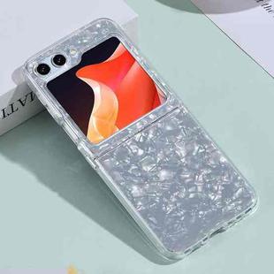 For Samsung Galaxy Z Flip5 5G Shell Pattern Glitter Shockproof Phone Case(Silver)